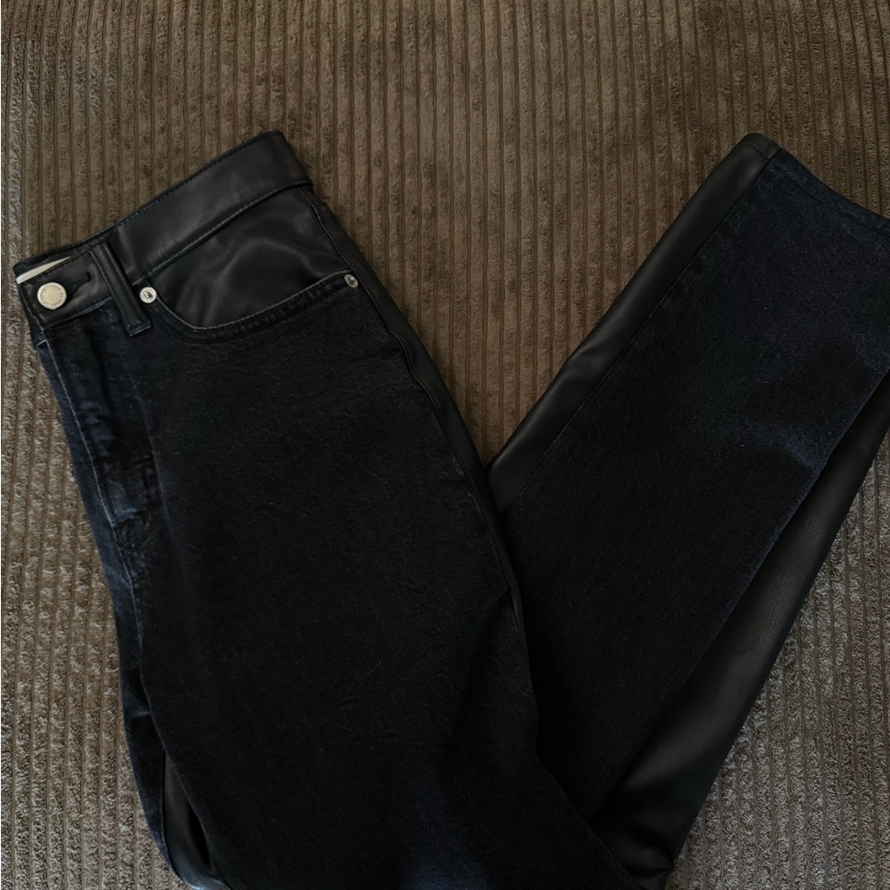 Black Women's leather Jeans